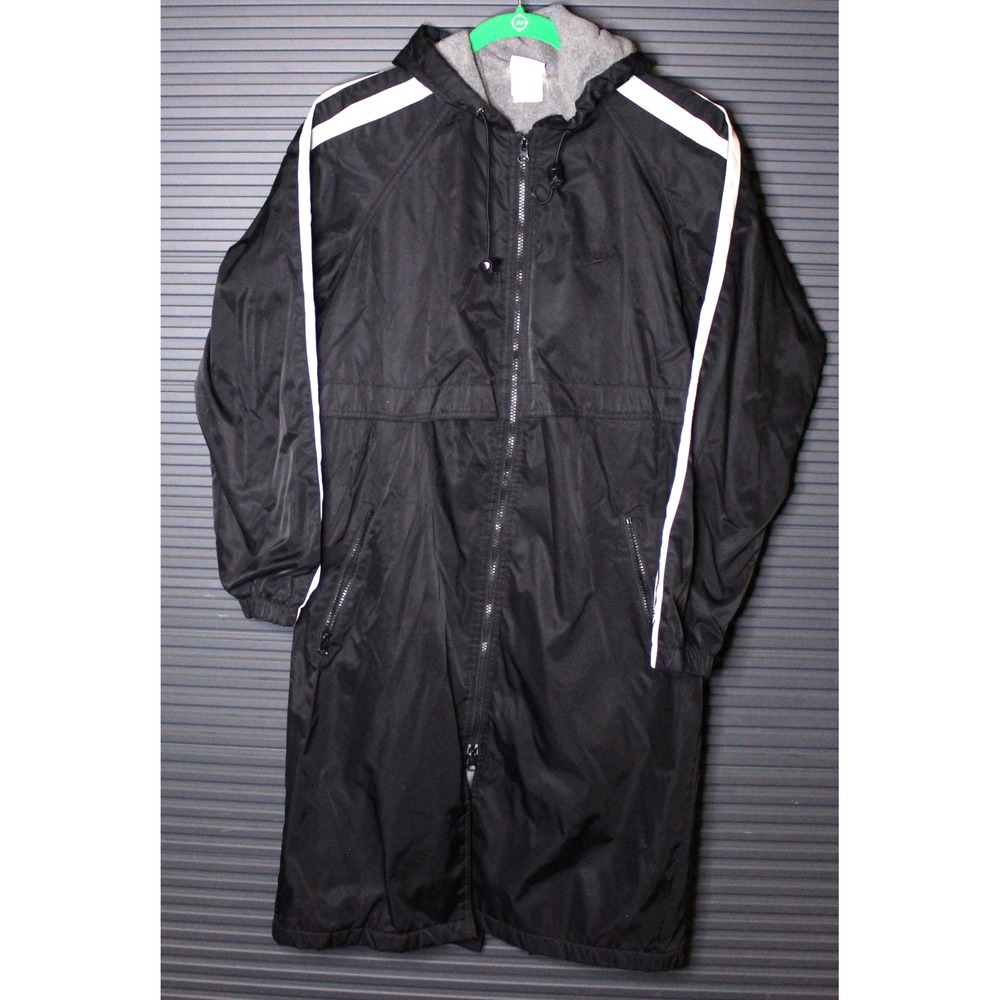 Speedo Parka Women XS Black Tank Swim Parka Fleece Lined Hooded Long Jacket